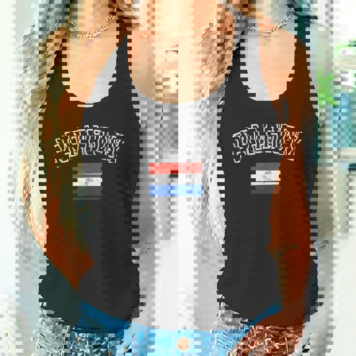 パラグアイ国旗 ヴィンテージ アンティーク調 レトロ ヘリテージデザイン タンクトップ