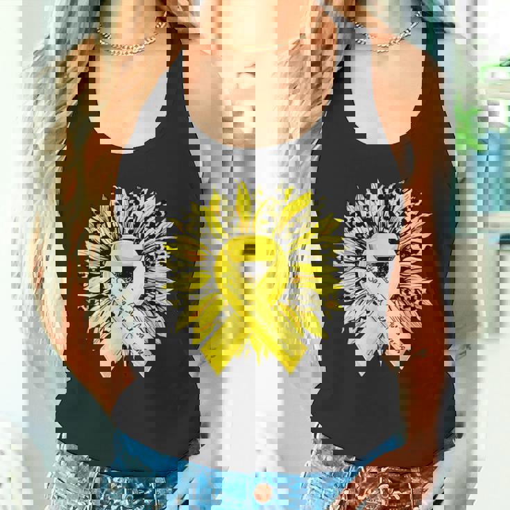 ヒョウ ヒマワリ イエローリボン 肉腫 がん啓発 タンクトップ