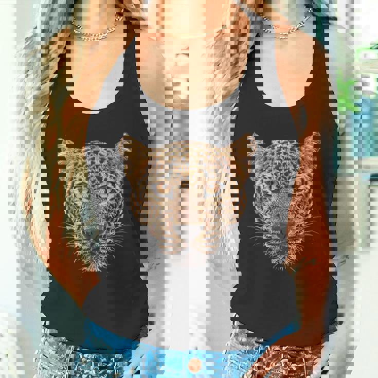 ヒョウの顔 大きな猫の頭 パンテラ パルダス 野生動物 キッズ タンクトップ