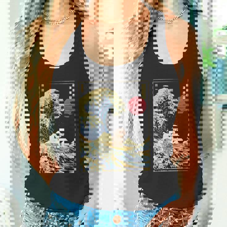 ビション・フリーゼ 日本神奈川波 おもしろサーフドッグ タンクトップ