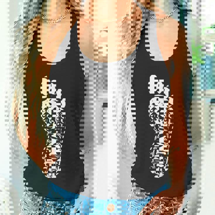 ビッグフット フットプリント 森 自然 キノコ サスカッチ タンクトップ