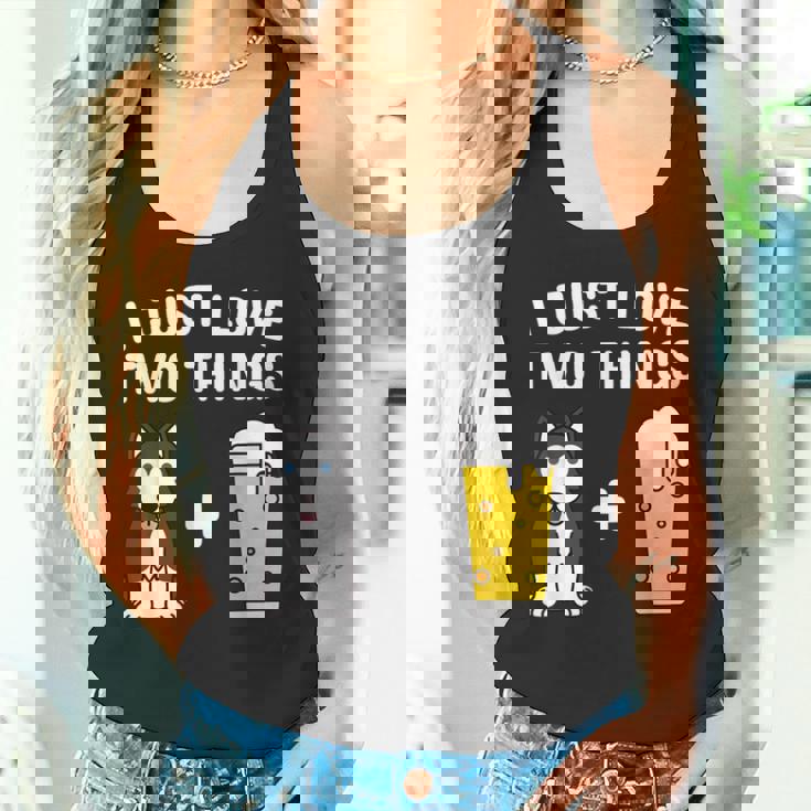 ビールシベリアン・ハスキー犬 タンクトップ