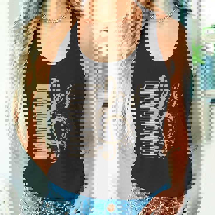 ピアノ音部記号 音楽ギフト ト音記号 ピアノ 長袖tシャツ タンクトップ