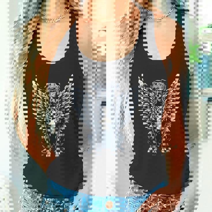 ピットブル 天使 犬 翼 動物 ペット メモリアル。 タンクトップ