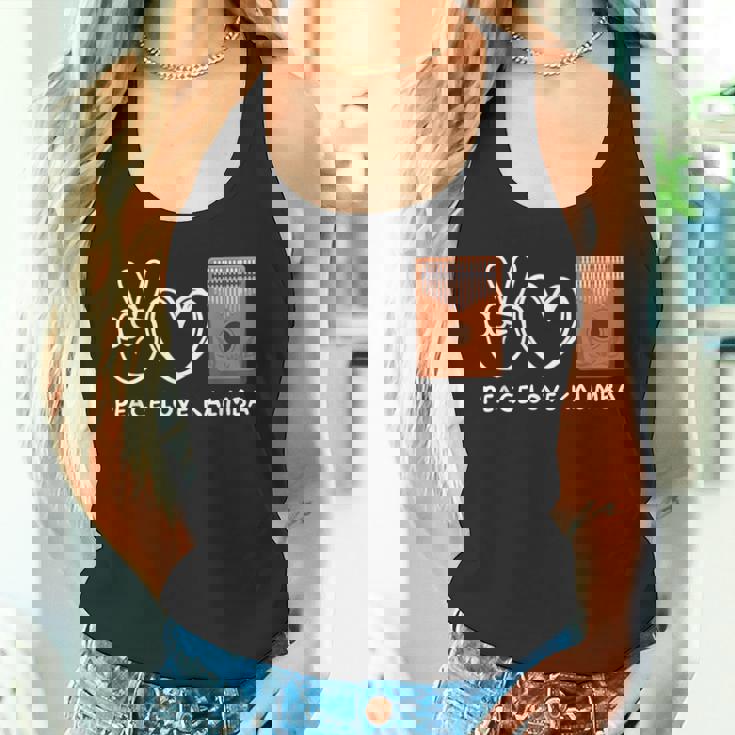 ピース、ラブカリンバレトロカリンバラバー タンクトップ