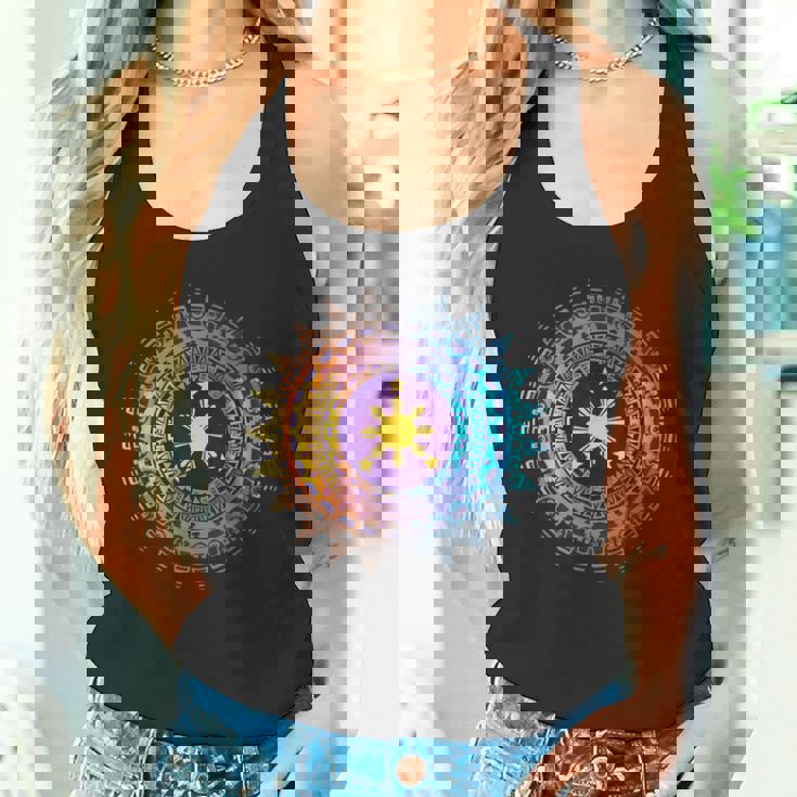 フィリピンの遺産 ヴィンテージ フィリピン国旗 アート ピース タンクトップ