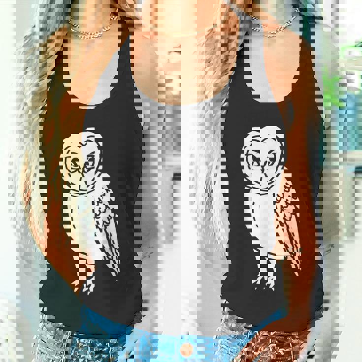 フクロウ愛好家 メンフクロウ かわいい 白い鳥 精神 動物 自然 アート タンクトップ