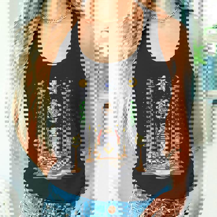 フリーメーソンのロッジ フリーメイソン フリーメイソンのコンパス フリーメイソンの祭壇 タンクトップ