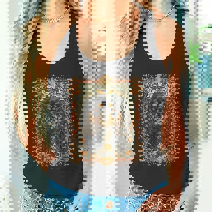 ブラックとタン キャバリア王チャールズ スパニエル ヴィンテージ タンクトップ