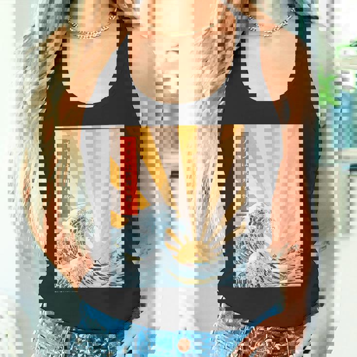 プリン 地球 日本語 浮世絵 和風デザイン 和柄 プリンは世界を救う タンクトップ