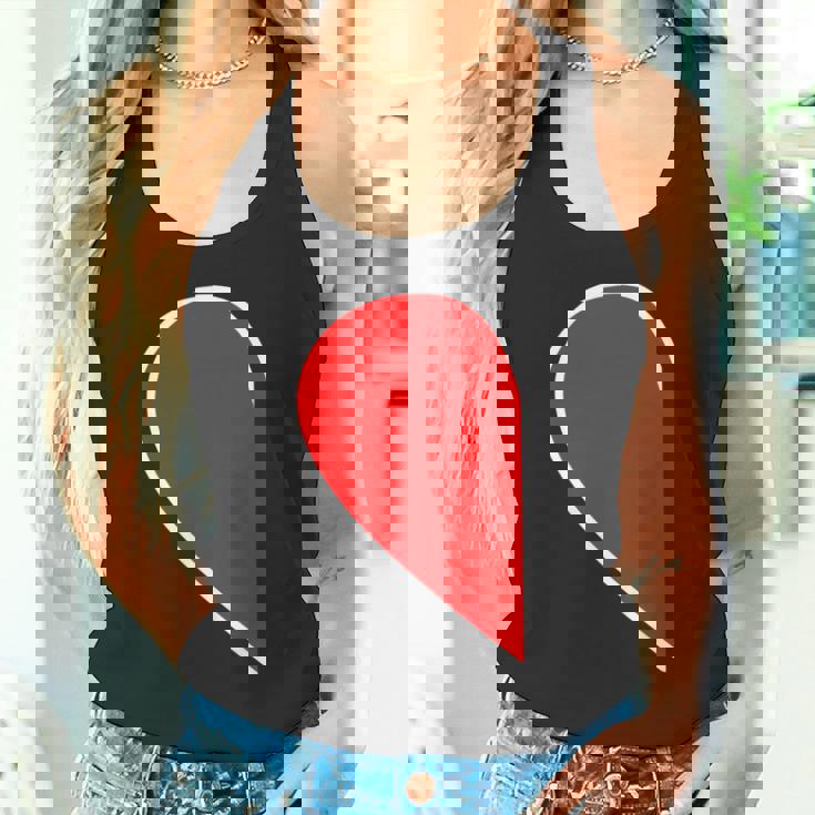 ペア ハート 親子 恋人（Left 左）（ビューティフルライフ）半分 コーデ リンク ルック かわいい タンクトップ