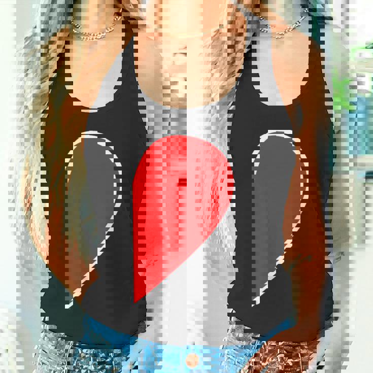 ペア ハート 親子 恋人（Right 右）（ビューティフルライフ）半分 コーデ リンク ルック かわいい タンクトップ