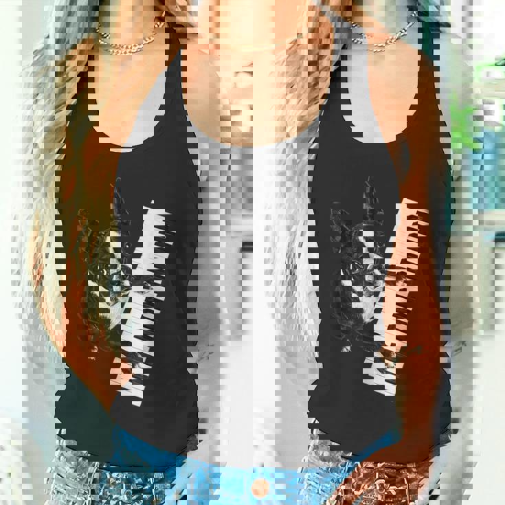 ボストンテリア ピアノ ピアニスト 犬好き タンクトップ