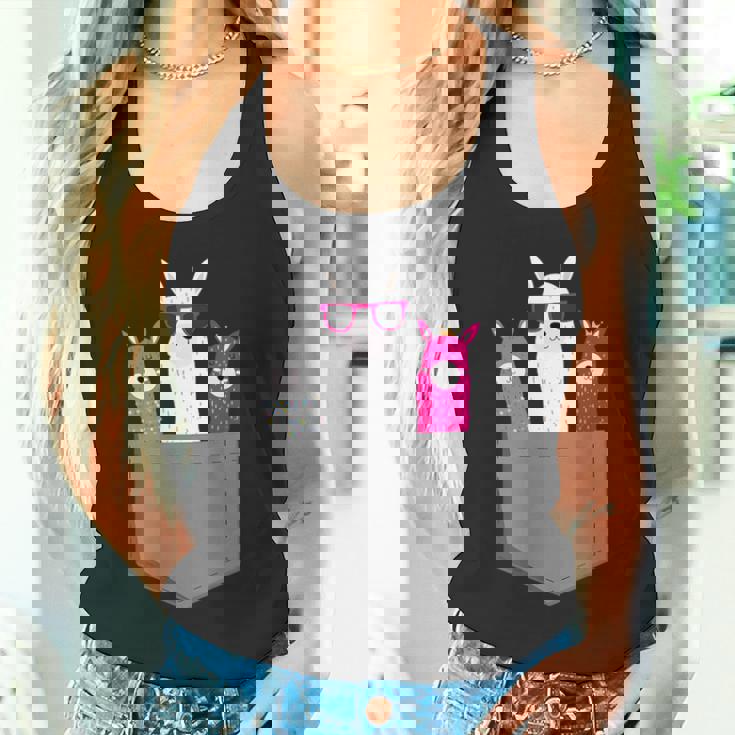 ポケット、アルパカ、ラマのアルパカ。 タンクトップ