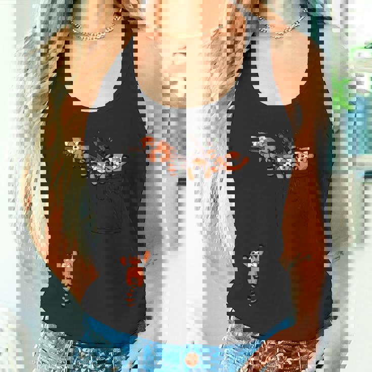 ポケットシリーズ かわいいレッサーパンダ くまの遊び 長袖tシャツ タンクトップ