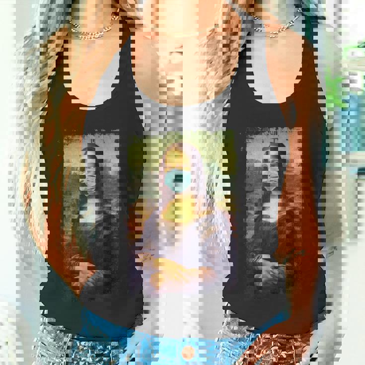 マスク付きモナリザ面白い有名な絵画検疫 タンクトップ