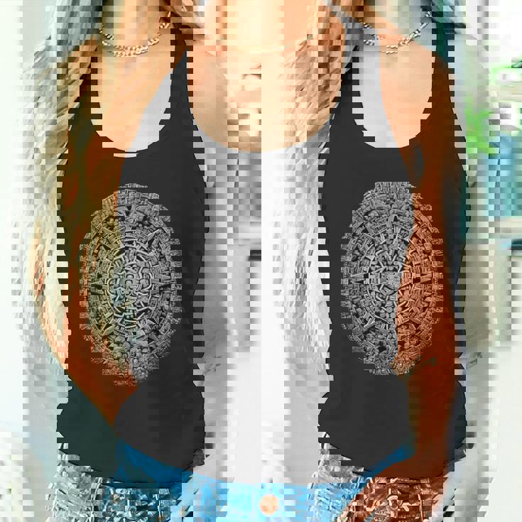 マヤ暦 マヤアステカ メキシコ 太陽 石 古代アステカ タンクトップ