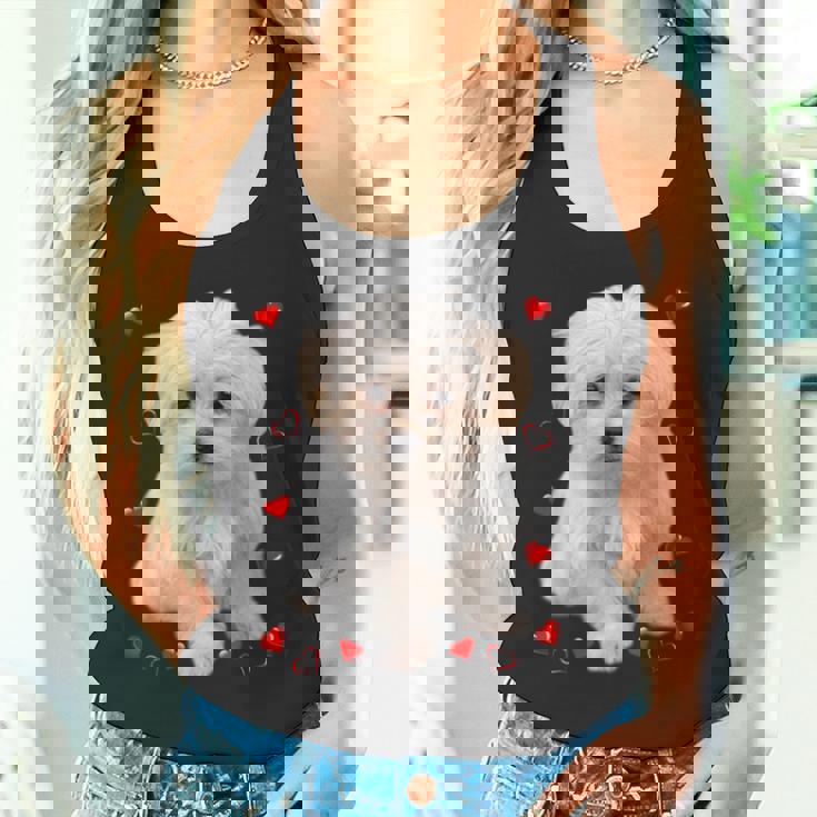 マルチーズ 犬 オーナー ラバー デザイン 子犬 ハート デザイン タンクトップ