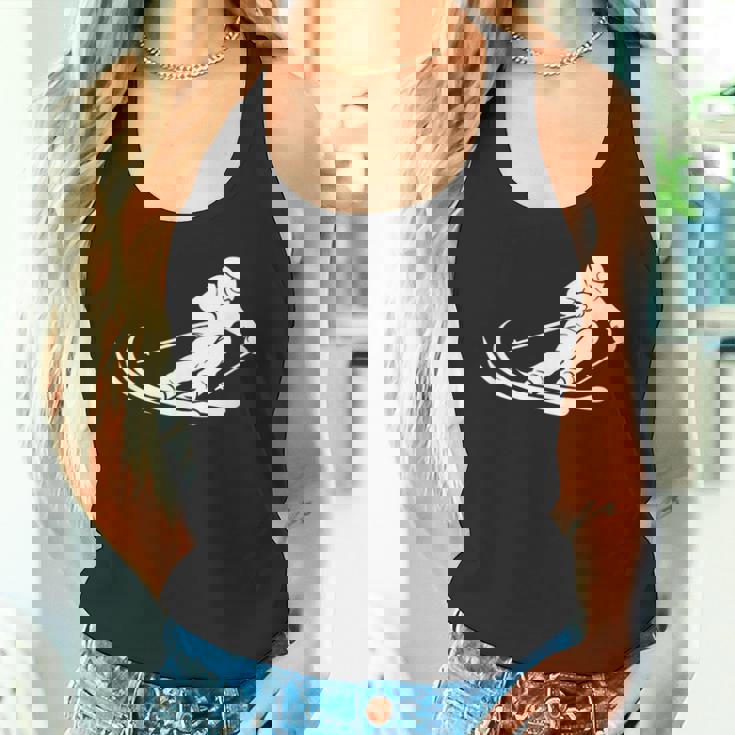 ミニマリスト スキー シルエット ウィンタースポーツ デザイン タンクトップ