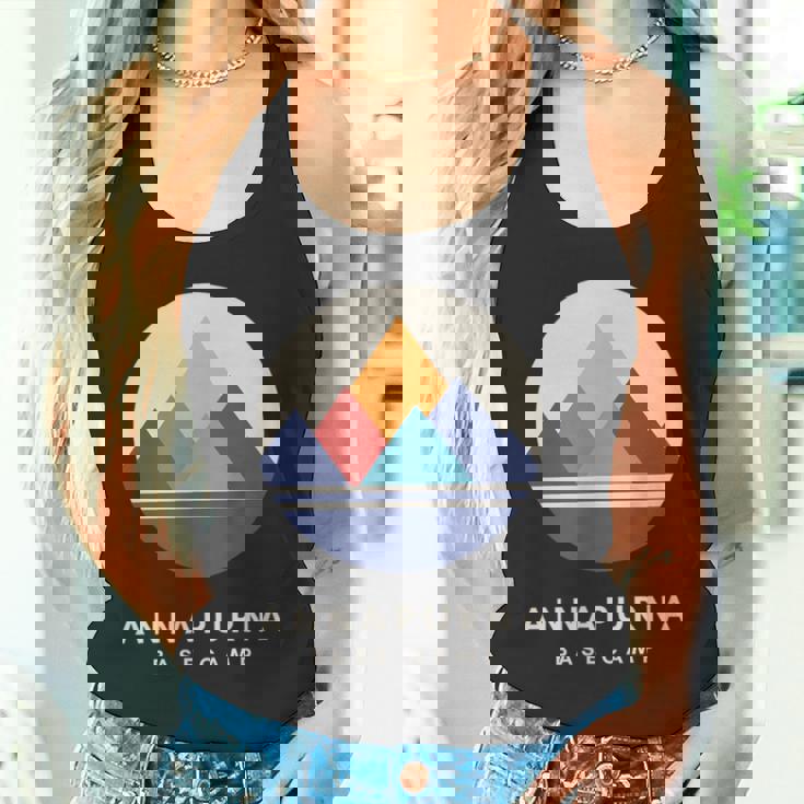 ミニマルなアンナプルナベースキャンプ 山モチーフ ハイキング タンクトップ