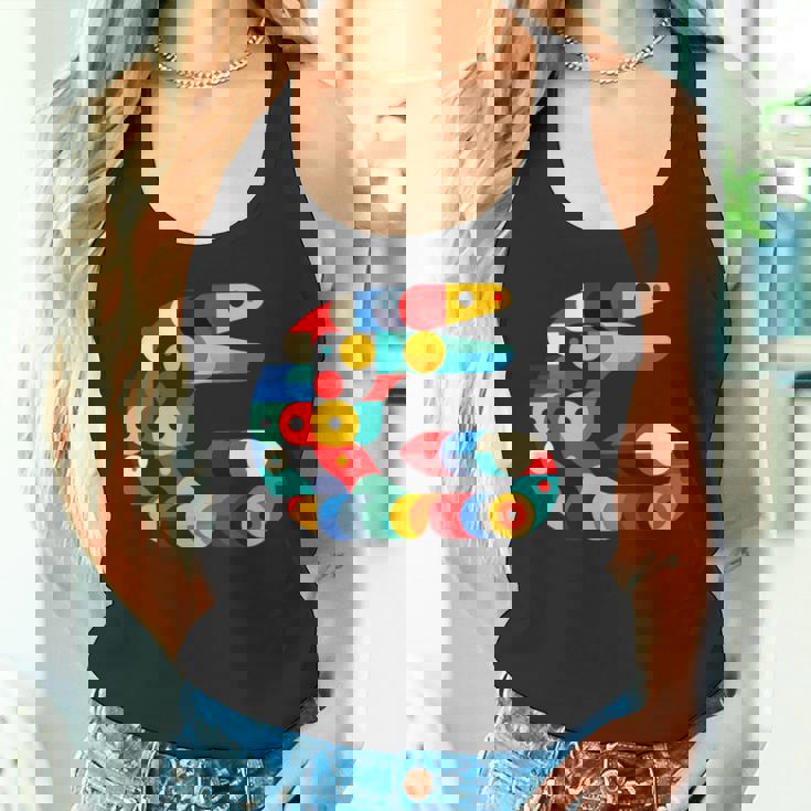 モダン 幾何学的 ミニマリズム イラスト ウツボ アート 長袖tシャツ タンクトップ