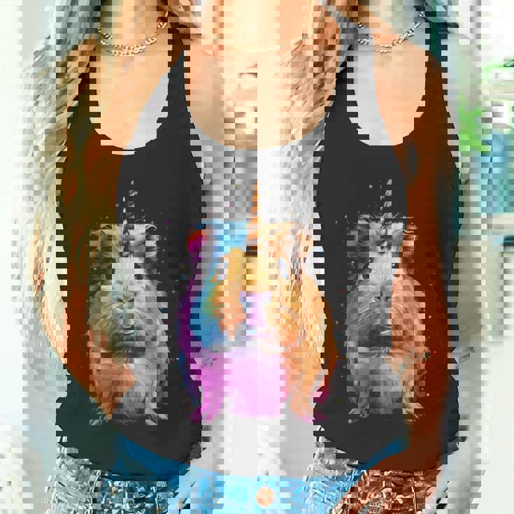 モルモット ユニコーン ギニコーン 面白い ペット モルモット好き 長袖tシャツ タンクトップ