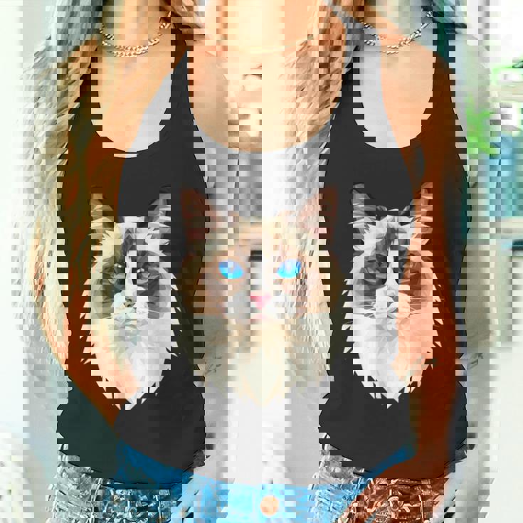 ラグドール猫ラグドール猫猫ママ甘いラグドール猫 タンクトップ