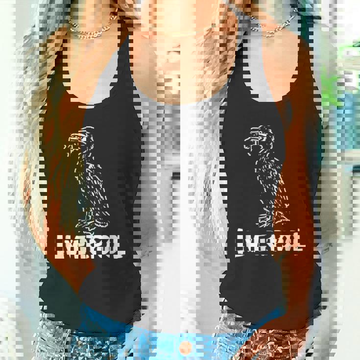 リバプール イングランド リバード Zine インク ホワイトプリント タンクトップ