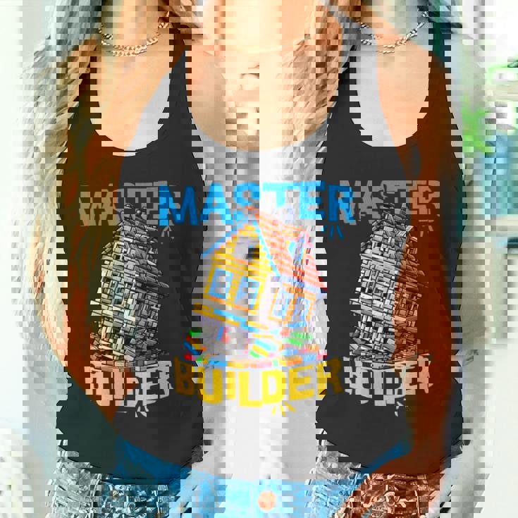 レゴのレンガ造りマスタービルダー面白い曲がった家。 長袖tシャツ タンクトップ