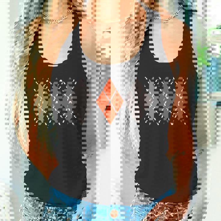 レトロ アーガイル ロカビリー 長袖tシャツ タンクトップ