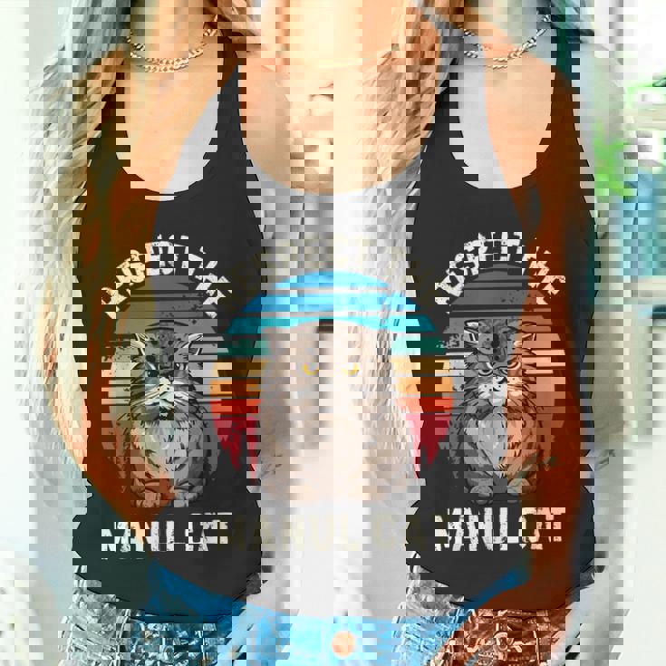 レトロ リスペクト マヌル 猫 ヴィンテージ グランジ マヌル 猫好き タンクトップ