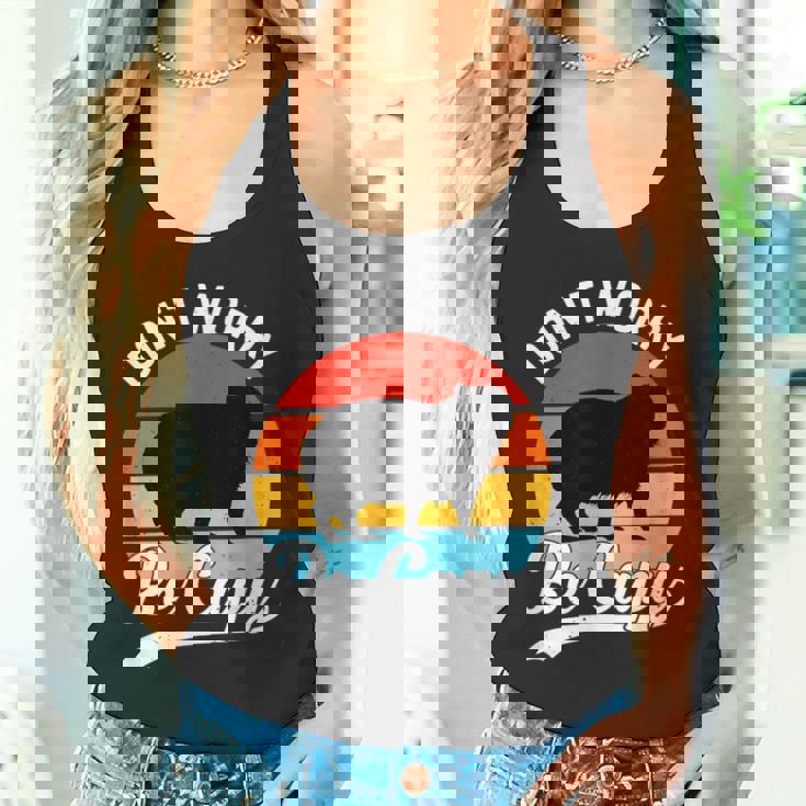 レトロ 面白い カピバラ Don't Worry Be Capy タンクトップ