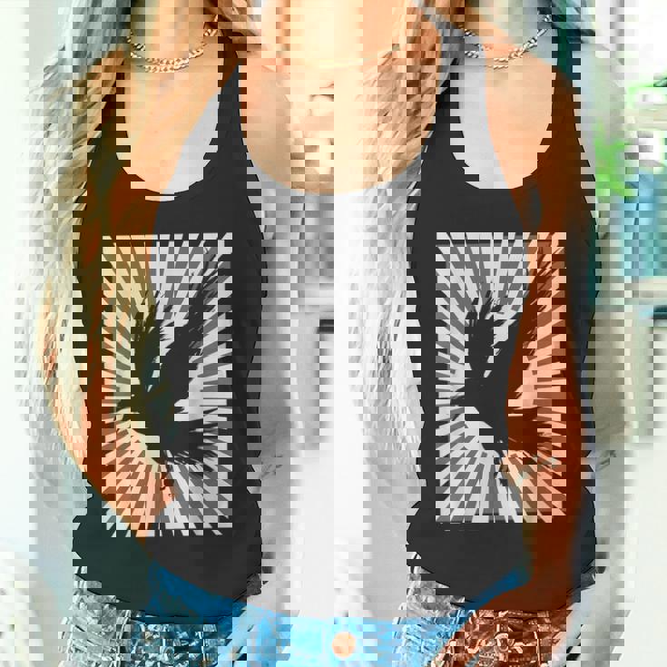 レトロなカラスの美学 日本の旭日旗 黒カラス タンクトップ