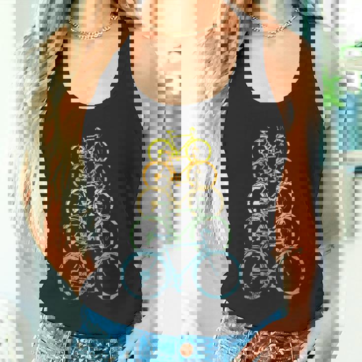 レトロビンテージ自転車モチーフの自転車モチーフ。 タンクトップ