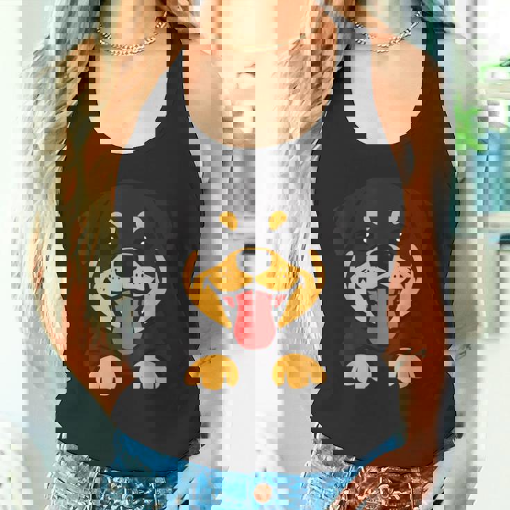 ロットワイラー犬ユーモアかわいいシンプルな愛ロットワイラー タンクトップ