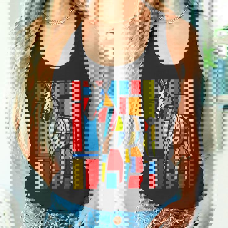 ロバ カラフル 動物 グラフィック アートワーク ロバ タンクトップ