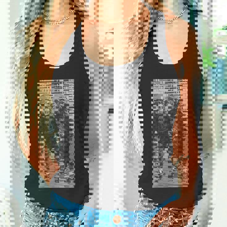 ローラースケートモンキーチンパンジーヴィンテージチンパンジーファニーモンキー タンクトップ