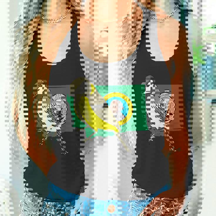 ワシントン州旗 ゴールドフィンチ 鳥 タンクトップ