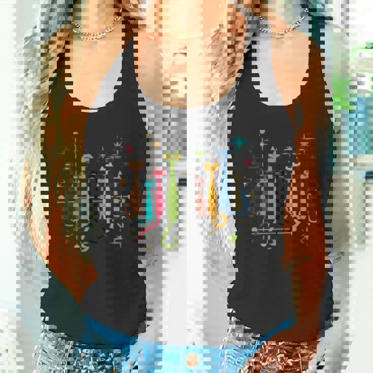 ヴィンテージ レトロ ミッドセンチュリー モダン ルック 猫 50S 60S スタイル タンクトップ