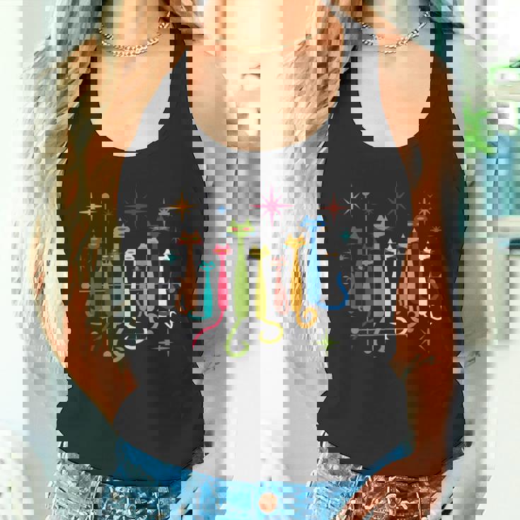 ヴィンテージ レトロ ミッドセンチュリー モダンルック 猫 50年代 60年代スタイル タンクトップ