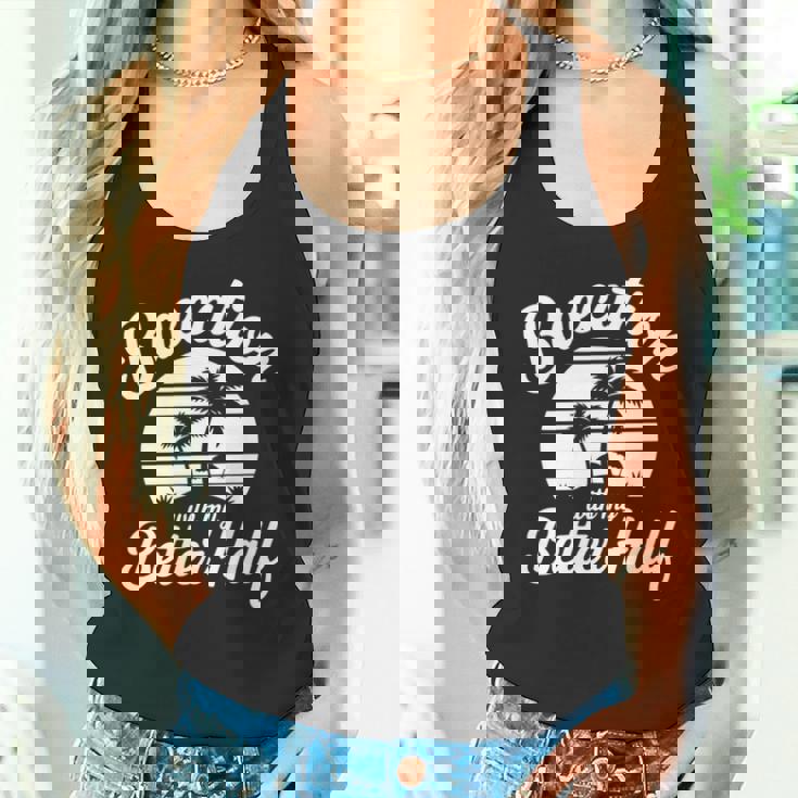 ヴィンテージbaecation With My Better ハーフマッチングカップル 長袖tシャツ タンクトップ