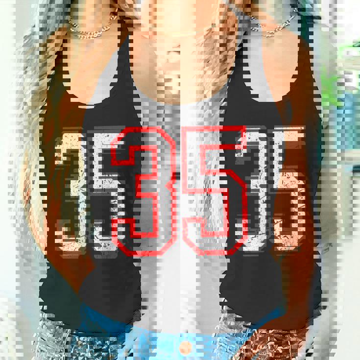 ヴィンテージナンバー 35 ホワイトレッドスポーツ代表チームナンバー 35 タンクトップ