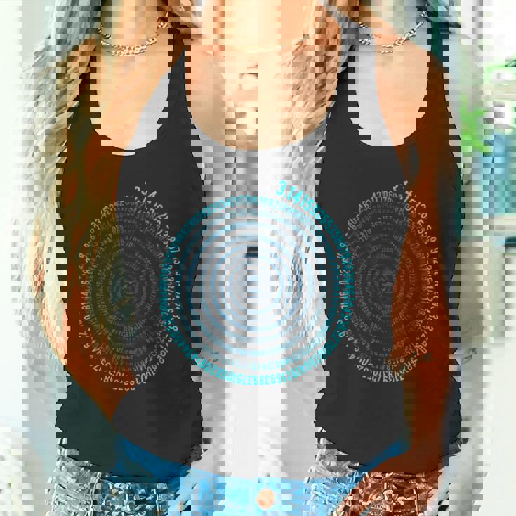 不合理な数字 Pi シンボル インフィニティ ヘリックス スパイラル 算数 タンクトップ