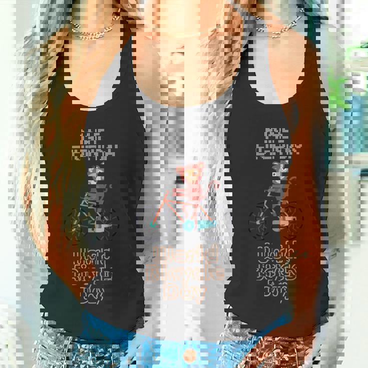 世界自転車の日 モンキーライディングバイク好き 面白いバイク タンクトップ