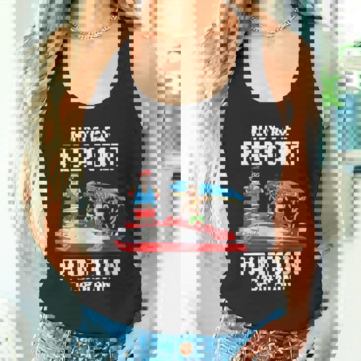 中途報告ポンツーンキャプテンサンタ 7月のクリスマスメンズ タンクトップ