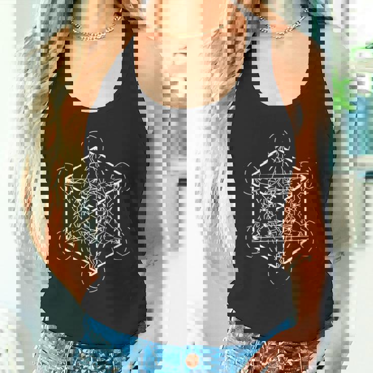 六面体 プラトニックソリッド 神聖幾何学 長袖tシャツ タンクトップ