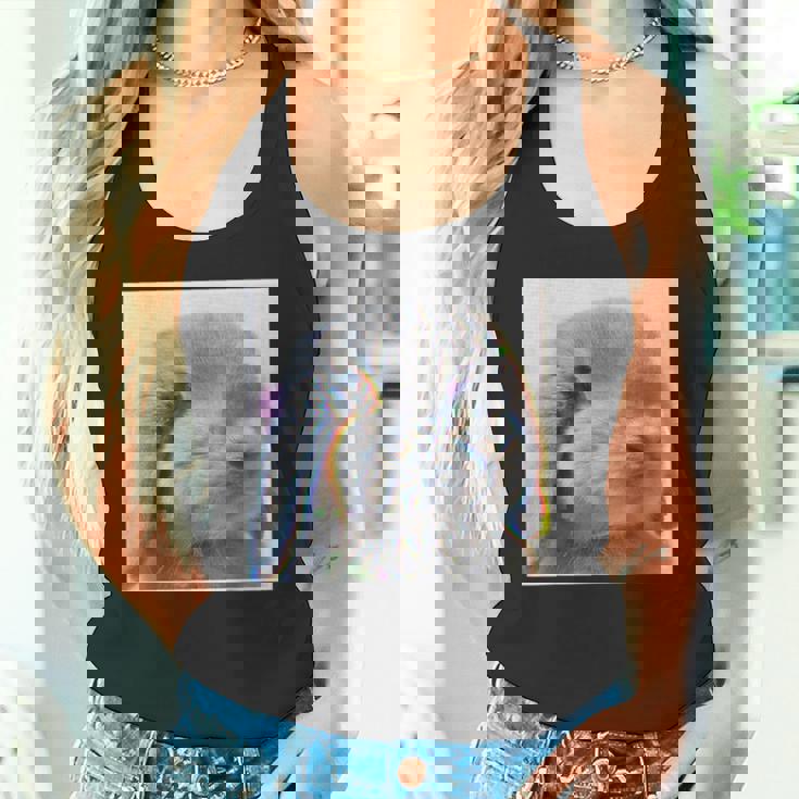 垂れ耳うさぎのレトロ写真 タンクトップ