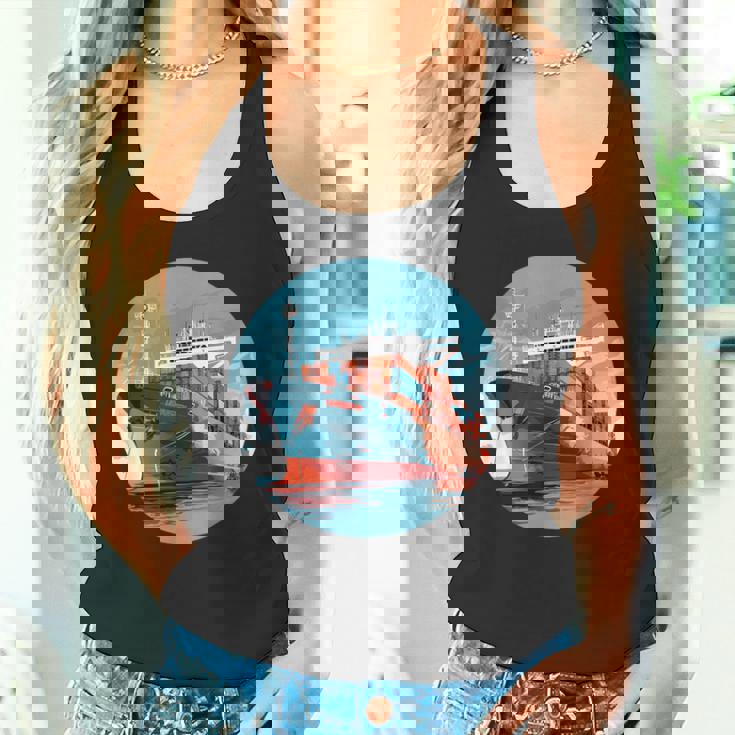 大型輸送船 カーゴコンテナ船愛好家向け タンクトップ