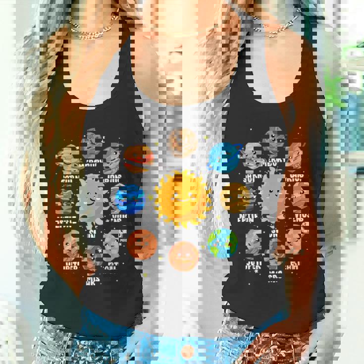 太陽系 9つの惑星 かわいい惑星 恋人 宇宙 天文学 タンクトップ