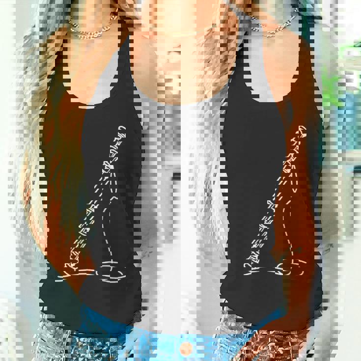 尺八 線画 ミュージシャン向け 尺八 タンクトップ